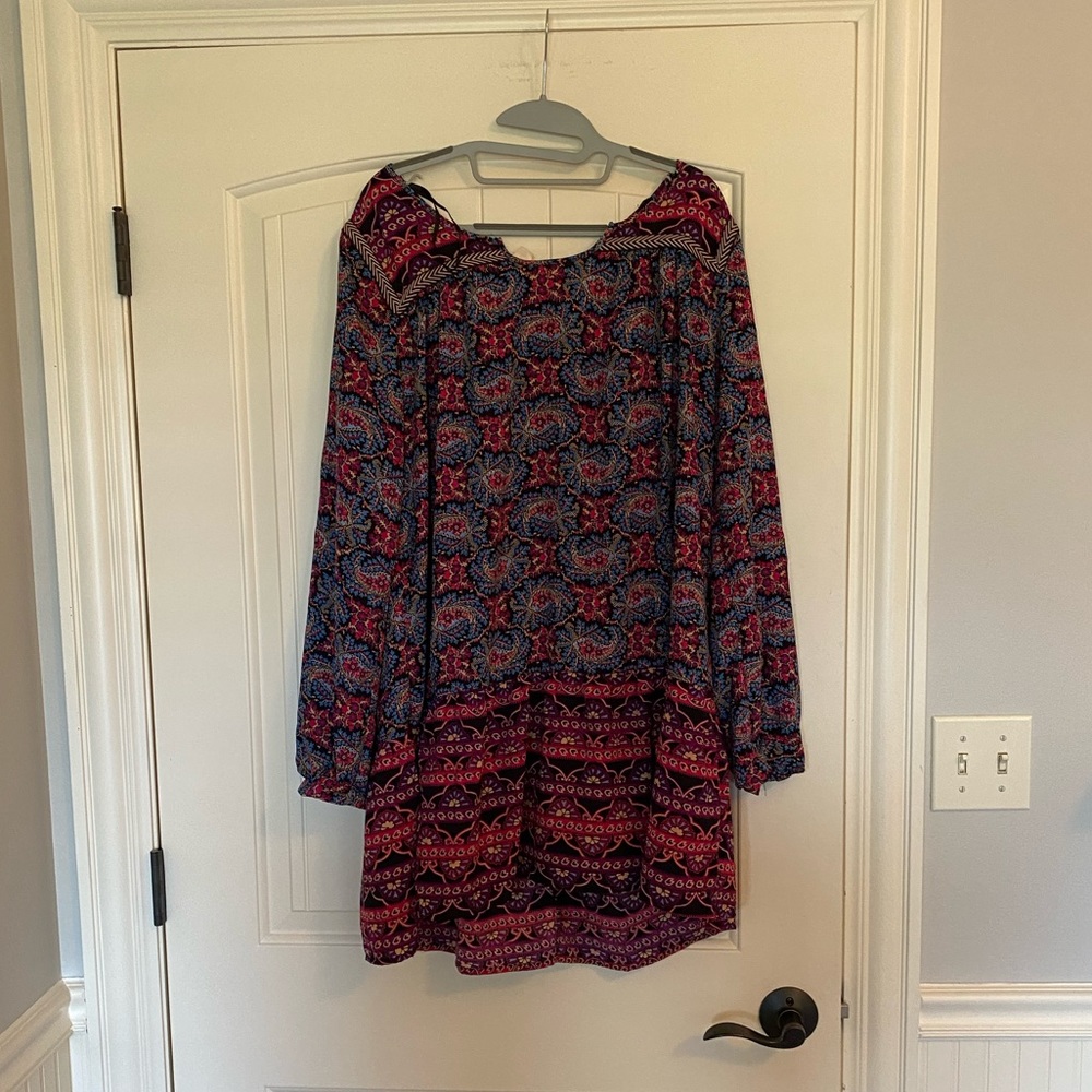 Patterned long sleeve dress